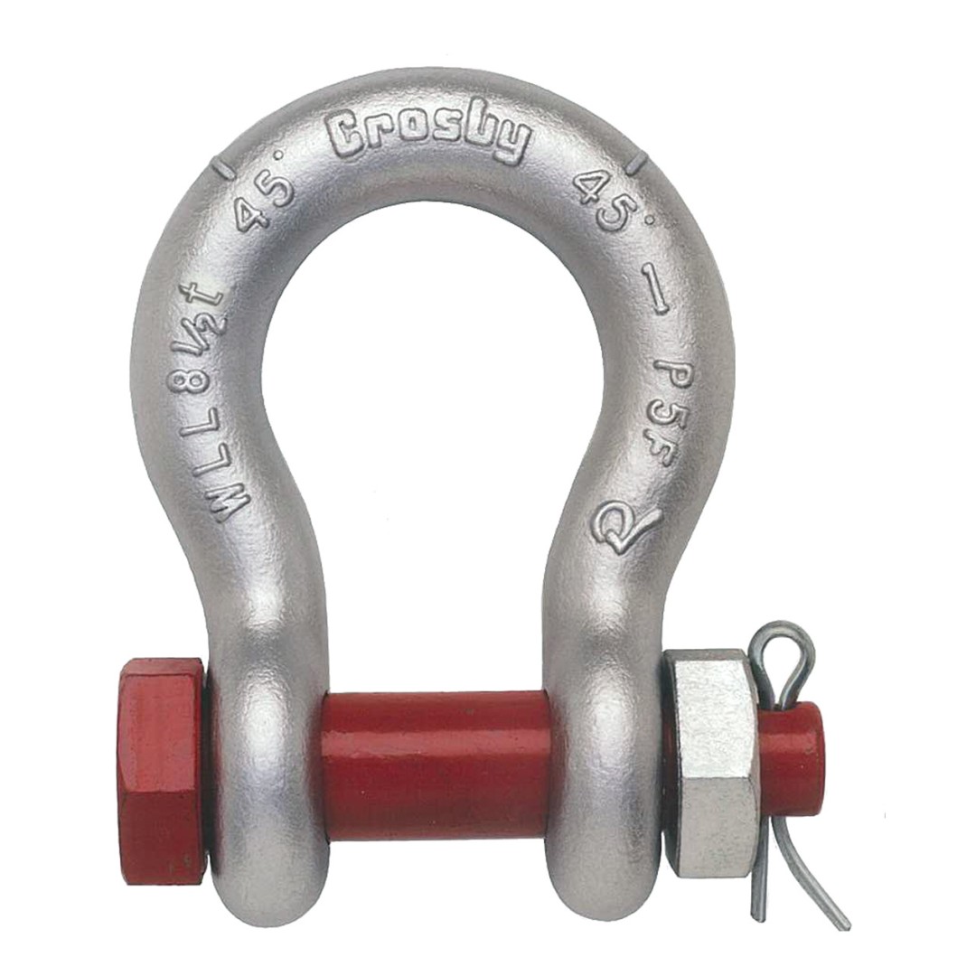 4-3/4 Ton Working Load Limit 3/4 Size Crosby 1019828 Carbon Steel S-2150 Bolt Type Chain Shackle Self-Colored 