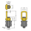 William Hackett Yoke Lifting Point Long Bolt  - Metric Thread